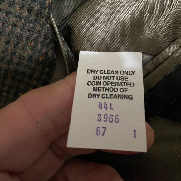 Stuart Hughes Men’s Blazer Sport Coat 44L Brown Houndstooth Elbow Patch Wool - Picture 10 of 16